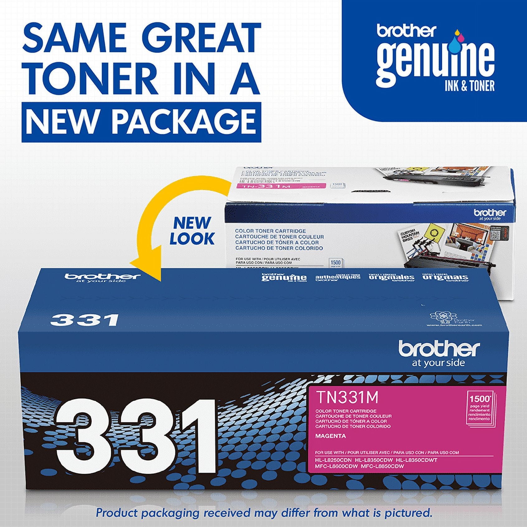 Brother Genuine TN331M Magenta Printer Toner Cartridge Brother Genuine TN331M Magenta Printer Toner Cartridge